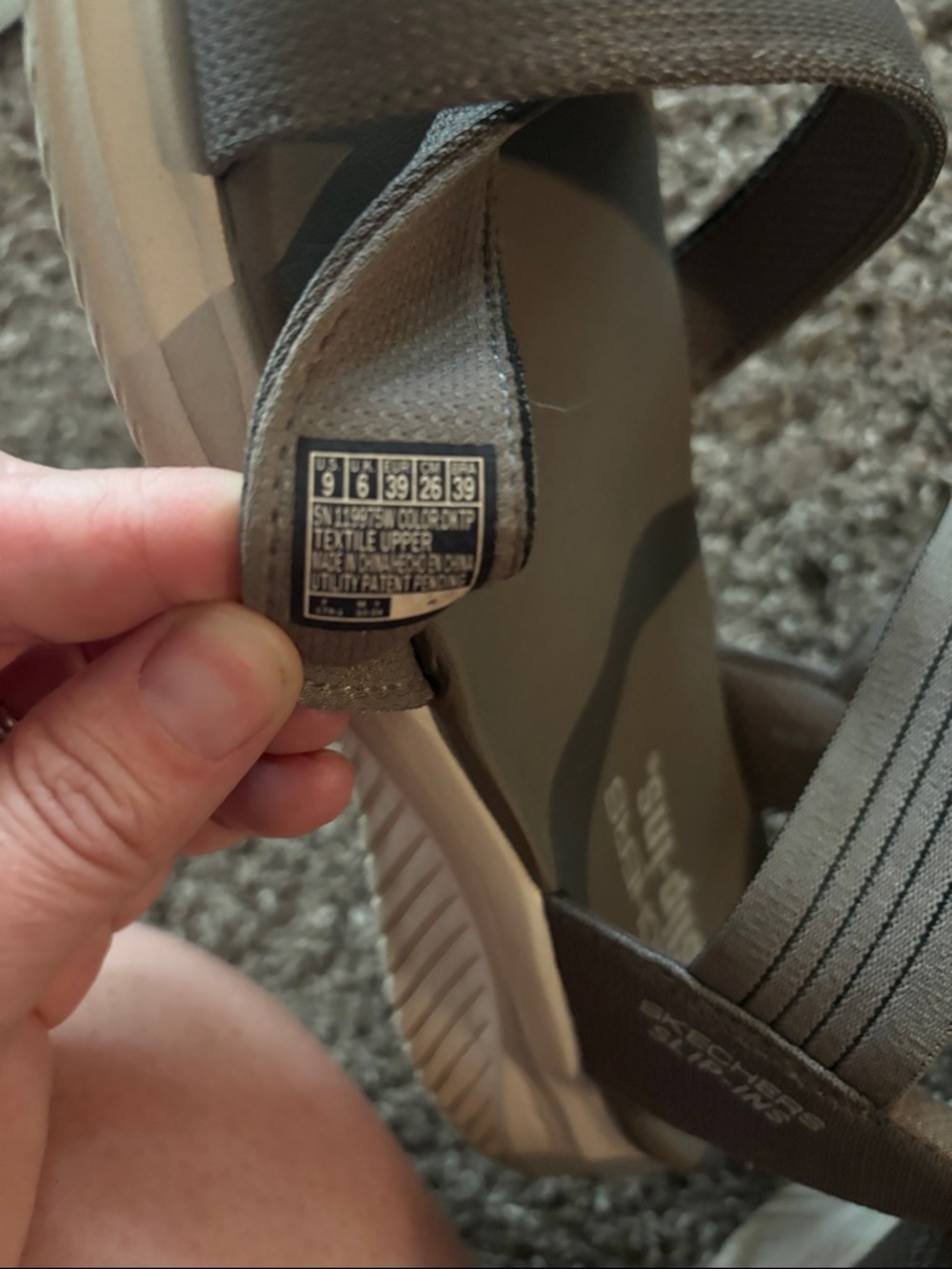 Skechers Women's slip-ins Gray Elastic Strap Sandals - Picture 4 of 5